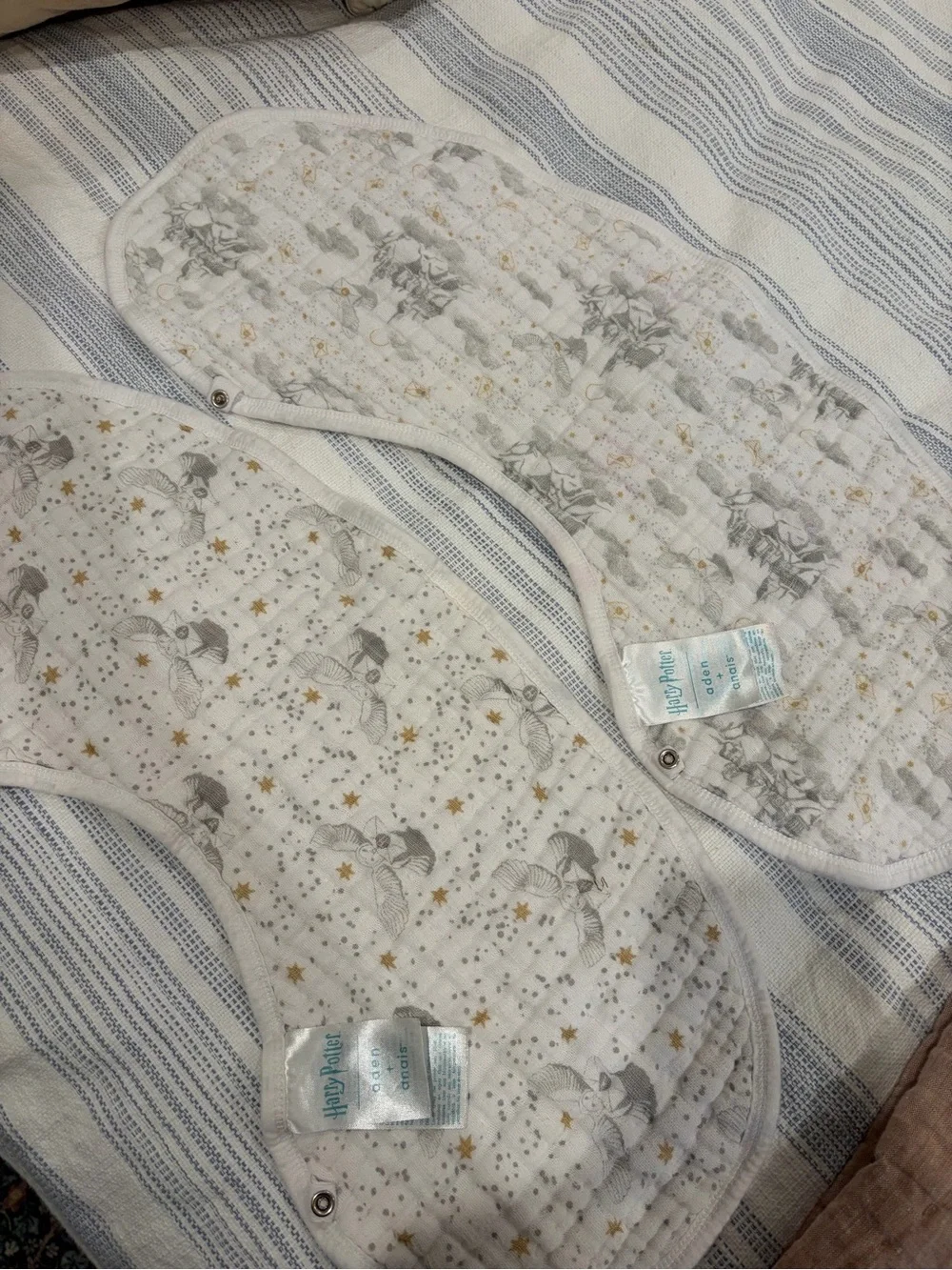 aden + anais Printed Muslin Burp Cloths in White, Blue, Gray, Gold & Red